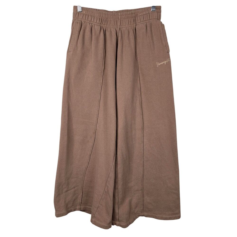 YoungLA Brown Wide-Leg Track Pants